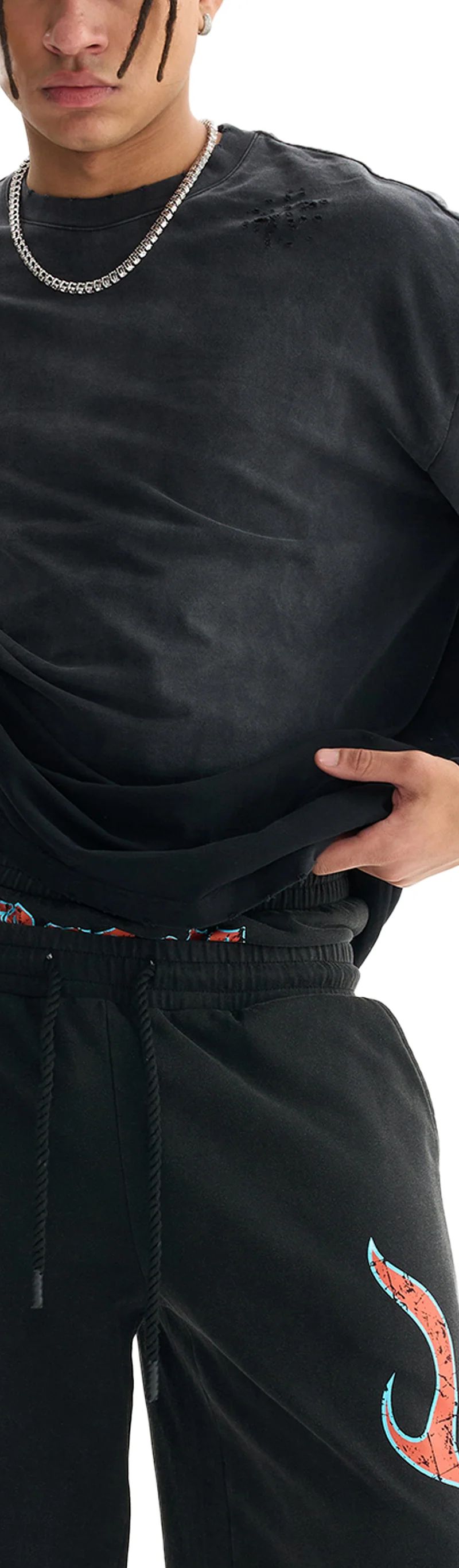 ŁATWOGANG drop 41 — T-shirt Sunfade Hand-Frayed Faux Two-Piece - ŁATWOGANG™ — widok 8 (8/12)