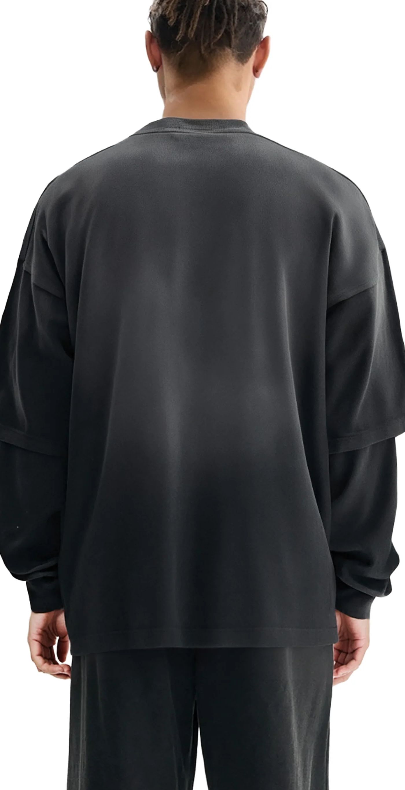 ŁATWOGANG drop 41 — T-shirt Sunfade Hand-Frayed Faux Two-Piece - ŁATWOGANG™ — widok 6 (6/12)