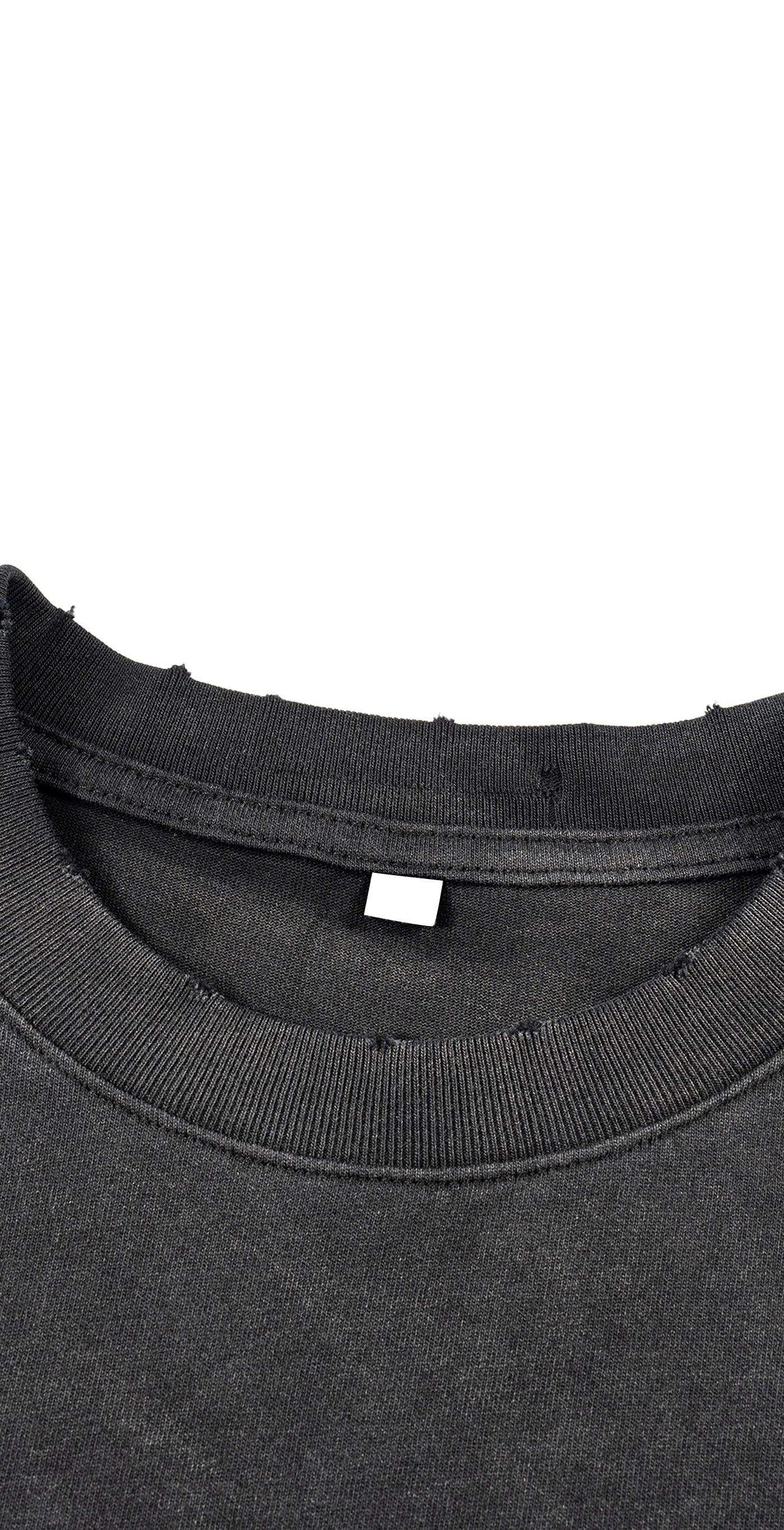 ŁATWOGANG drop 41 — T-shirt Sunfade Hand-Frayed Faux Two-Piece - ŁATWOGANG™ — widok 9 (9/12)