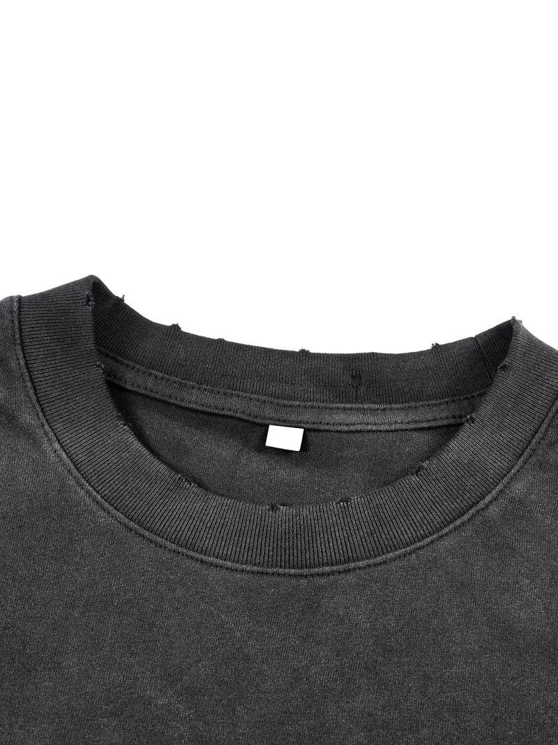 ŁATWOGANG drop 41 — T-shirt Sunfade Hand-Frayed Faux Two-Piece - ŁATWOGANG™ — widok 9 (9/12)