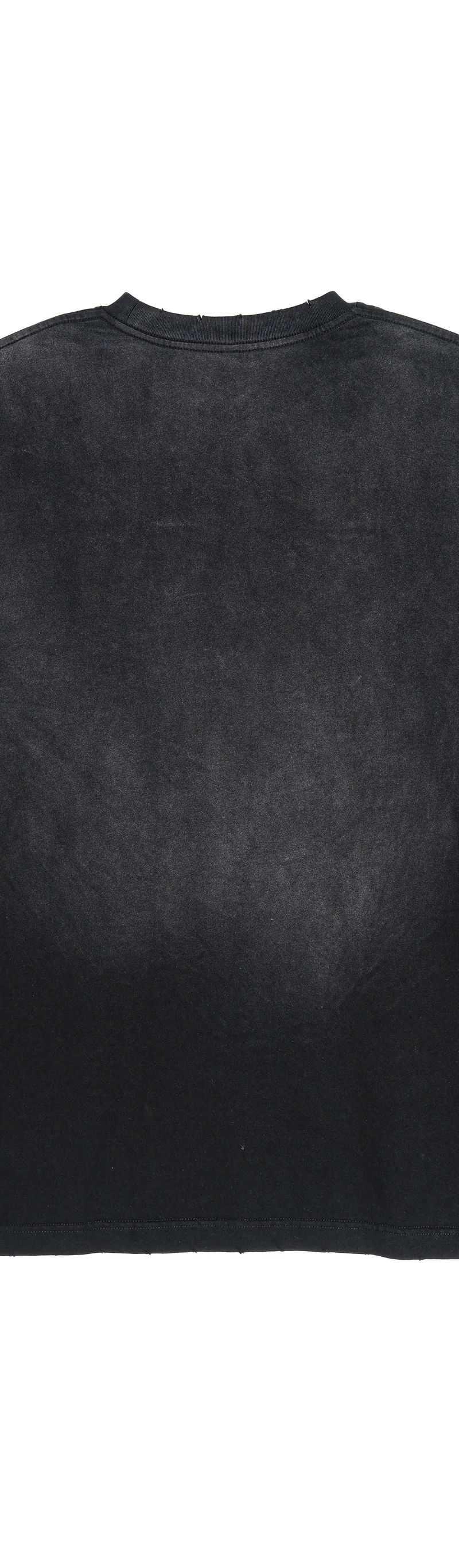 ŁATWOGANG drop 41 — T-shirt Sunfade Hand-Frayed Faux Two-Piece - ŁATWOGANG™ — detal (3/12)