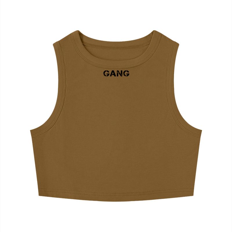 ŁATWOGANG drop 43 — Tank Top Damski Tight Crewneck Crop - ŁATWOGANG™ — widok 9 (9/20)