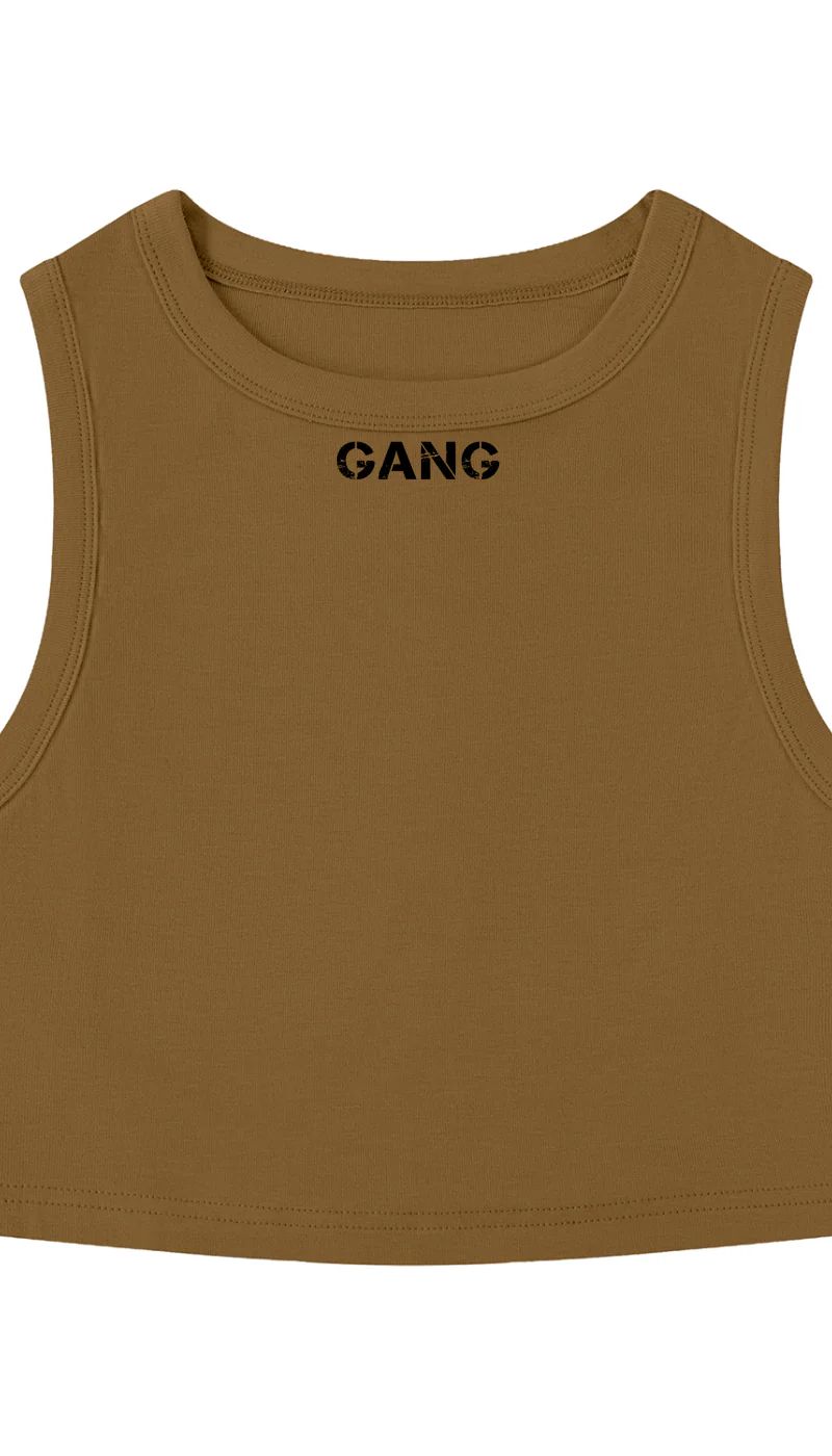 ŁATWOGANG drop 43 — Tank Top Damski Tight Crewneck Crop - ŁATWOGANG™ — widok 9 (9/20)