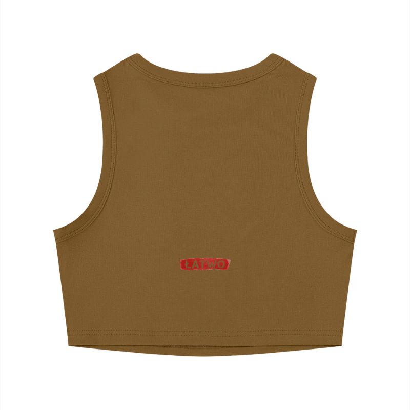ŁATWOGANG drop 43 — Tank Top Damski Tight Crewneck Crop - ŁATWOGANG™ — widok 10 (10/20)