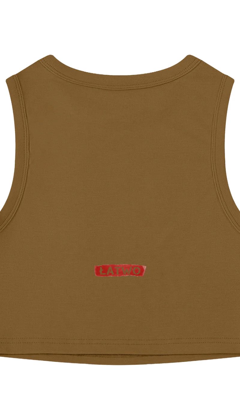 ŁATWOGANG drop 43 — Tank Top Damski Tight Crewneck Crop - ŁATWOGANG™ — widok 10 (10/20)