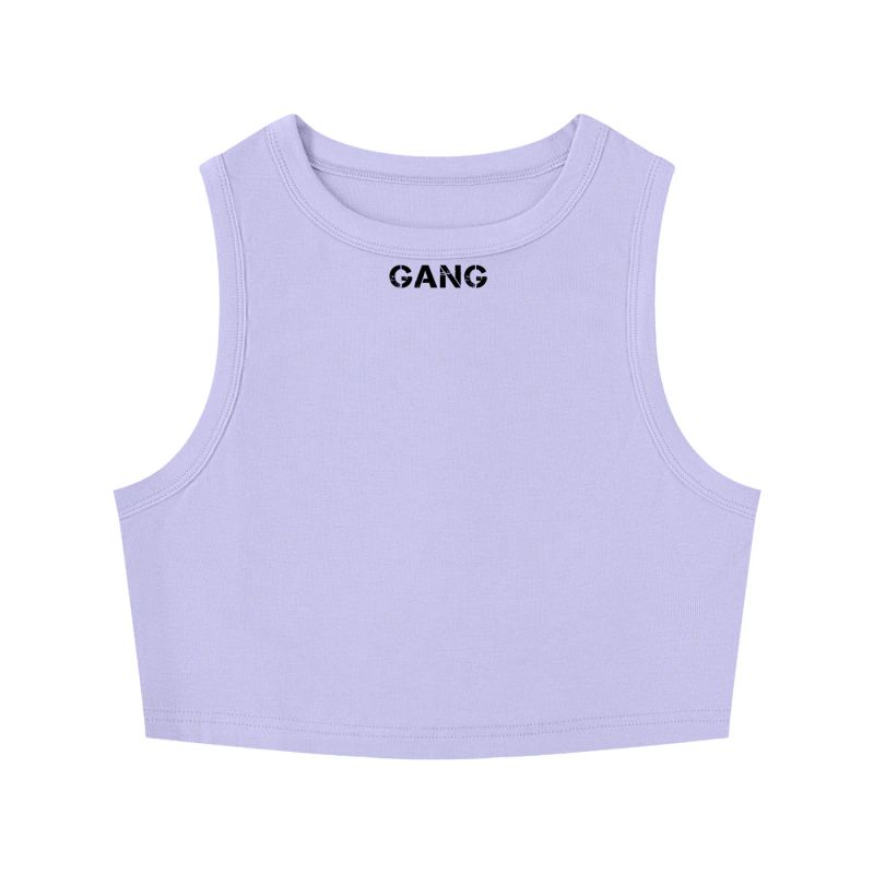 ŁATWOGANG drop 43 — Tank Top Damski Tight Crewneck Crop - ŁATWOGANG™ — widok 7 (7/20)