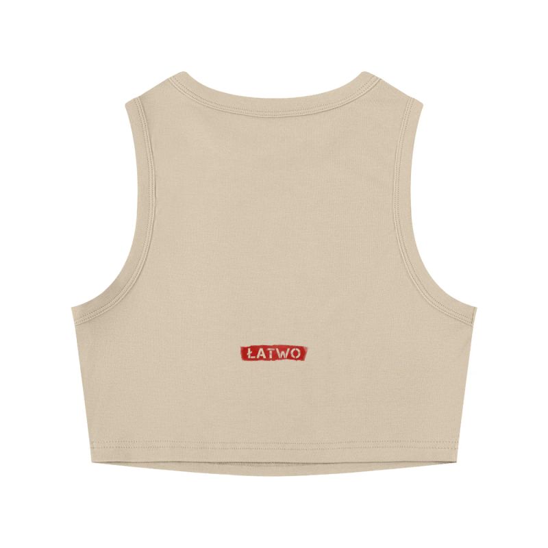 ŁATWOGANG drop 43 — Tank Top Damski Tight Crewneck Crop - ŁATWOGANG™ — tył (2/20)