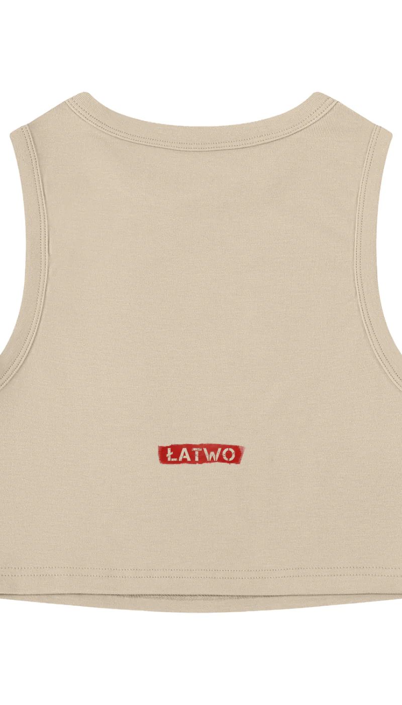 ŁATWOGANG drop 43 — Tank Top Damski Tight Crewneck Crop - ŁATWOGANG™ — tył (2/20)