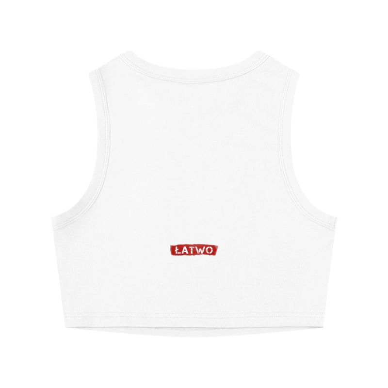 ŁATWOGANG drop 43 — Tank Top Damski Tight Crewneck Crop - ŁATWOGANG™ — widok 6 (6/20)