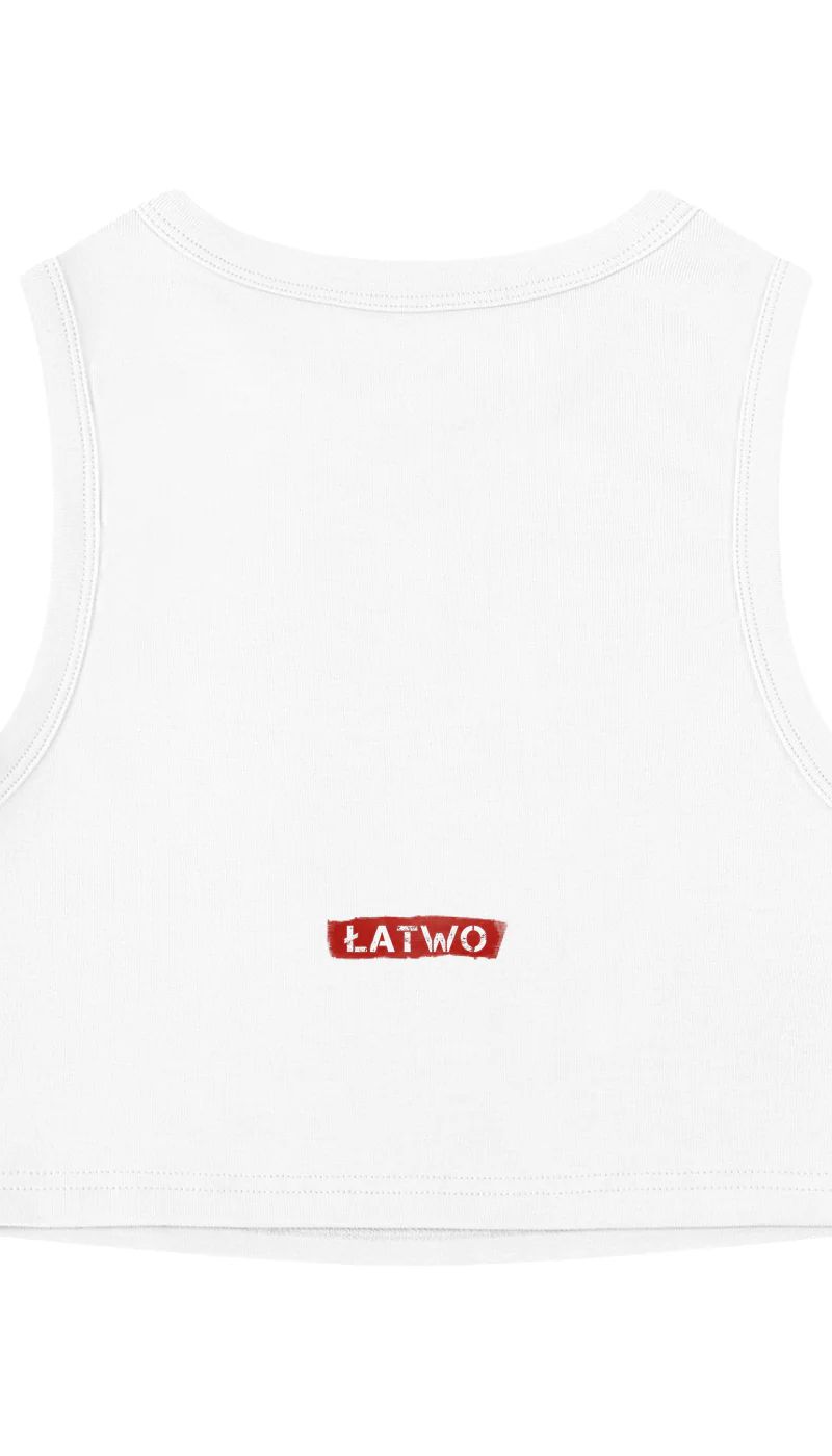 ŁATWOGANG drop 43 — Tank Top Damski Tight Crewneck Crop - ŁATWOGANG™ — widok 6 (6/20)