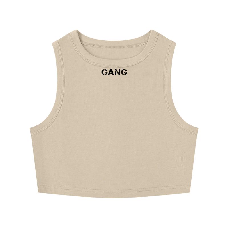 ŁATWOGANG drop 43 — Tank Top Damski Tight Crewneck Crop - ŁATWOGANG™ — przód (1/20)
