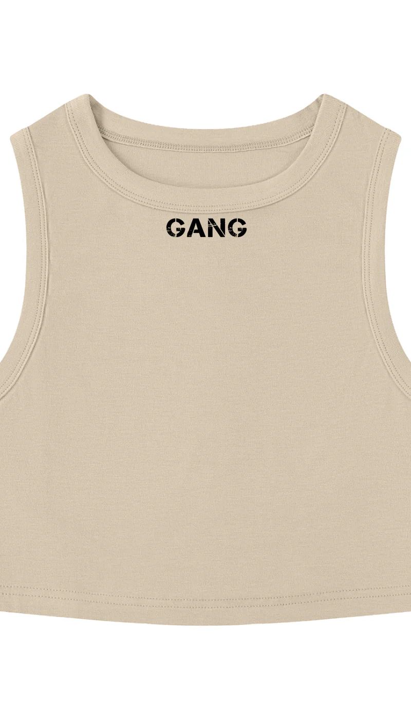 ŁATWOGANG drop 43 — Tank Top Damski Tight Crewneck Crop - ŁATWOGANG™ — przód (1/20)