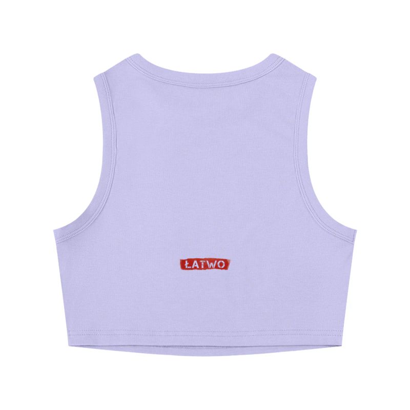 ŁATWOGANG drop 43 — Tank Top Damski Tight Crewneck Crop - ŁATWOGANG™ — widok 8 (8/20)