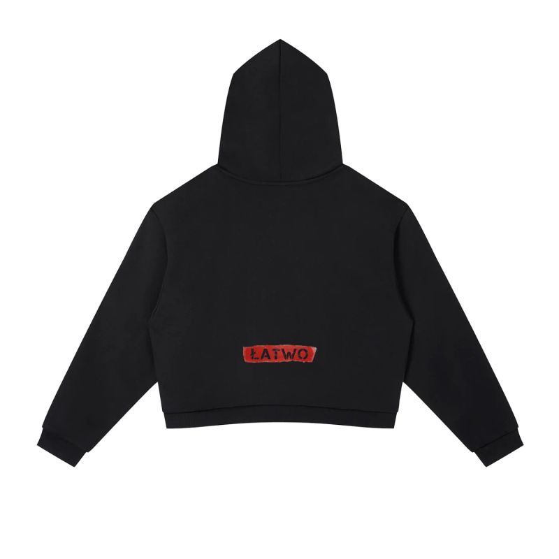 ŁATWOGANG drop 46 — Bluza z kapturem Contrast Side Stripe Cropped - ŁATWOGANG™ — detal (3/11)