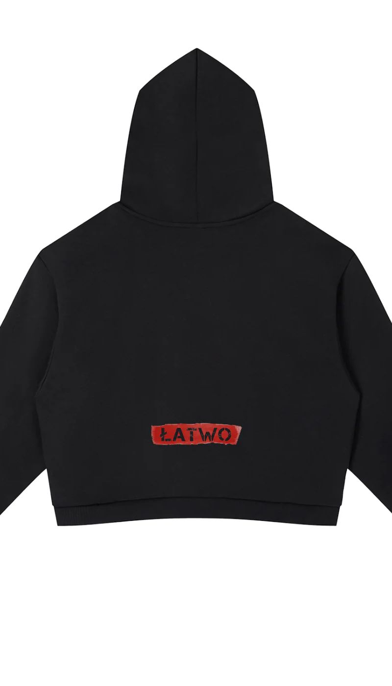 ŁATWOGANG drop 46 — Bluza z kapturem Contrast Side Stripe Cropped - ŁATWOGANG™ — detal (3/11)