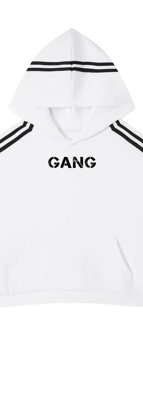 ŁATWOGANG drop 46 — Bluza z kapturem Contrast Side Stripe Cropped - ŁATWOGANG™