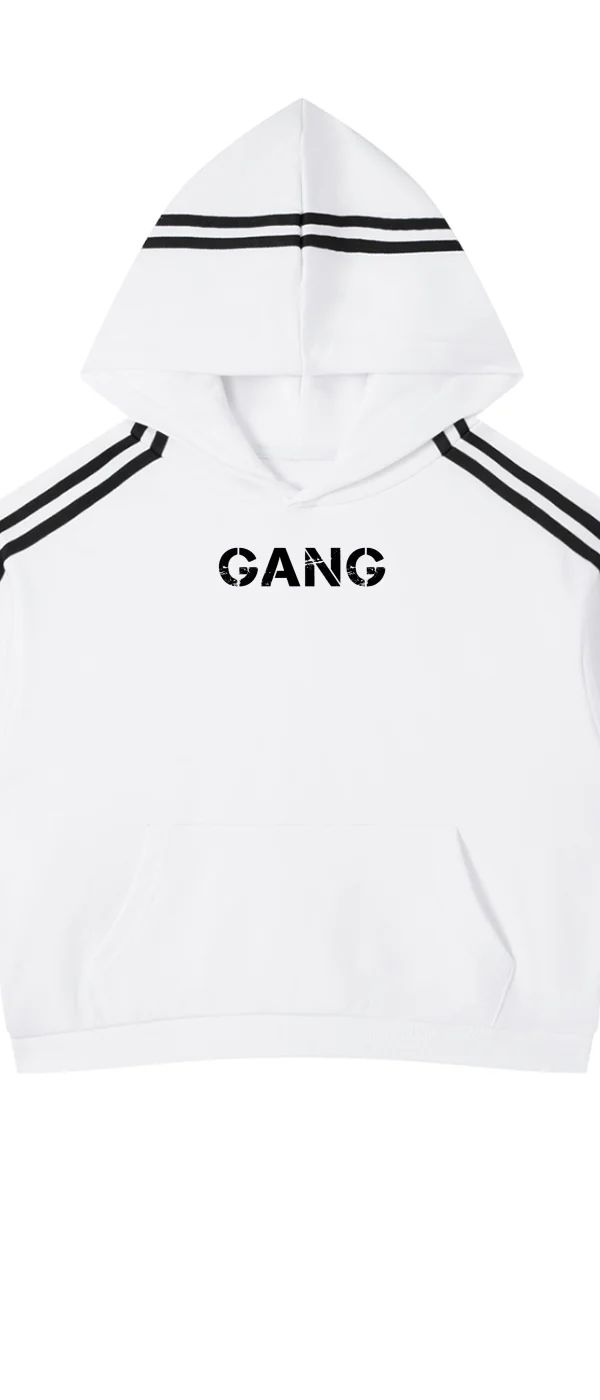 ŁATWOGANG drop 46 — Bluza z kapturem Contrast Side Stripe Cropped - ŁATWOGANG™