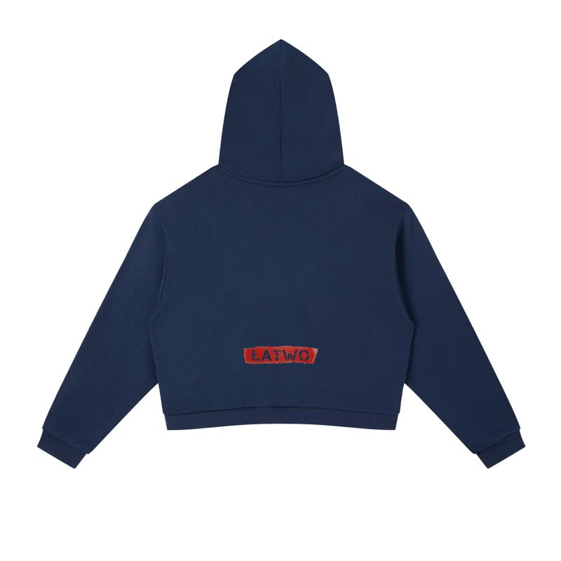 ŁATWOGANG drop 46 — Bluza z kapturem Contrast Side Stripe Cropped - ŁATWOGANG™ — szczegół (5/11)