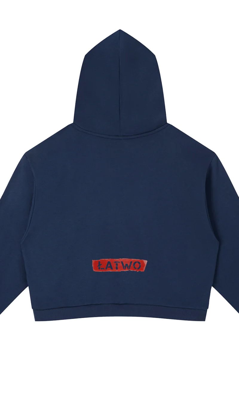 ŁATWOGANG drop 46 — Bluza z kapturem Contrast Side Stripe Cropped - ŁATWOGANG™ — szczegół (5/11)