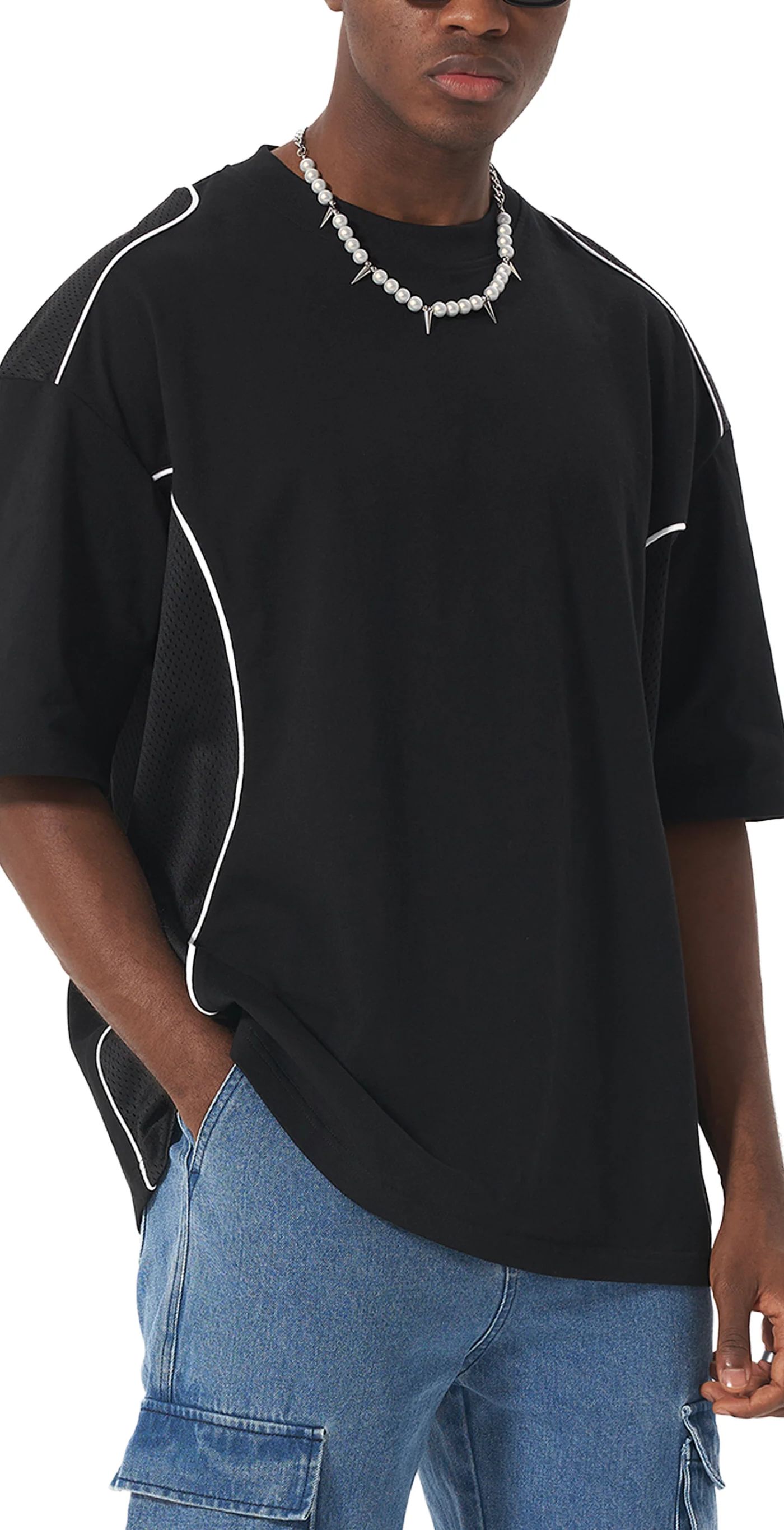 ŁATWOGANG drop 47 — T-shirt Contrast Piped Panel - ŁATWOGANG™ — widok 9 (9/14)