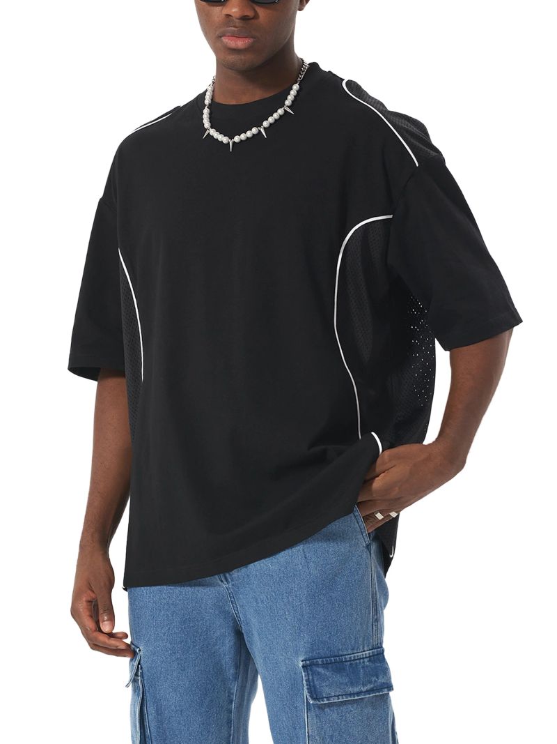 ŁATWOGANG drop 47 — T-shirt Contrast Piped Panel - ŁATWOGANG™ — widok 10 (10/14)