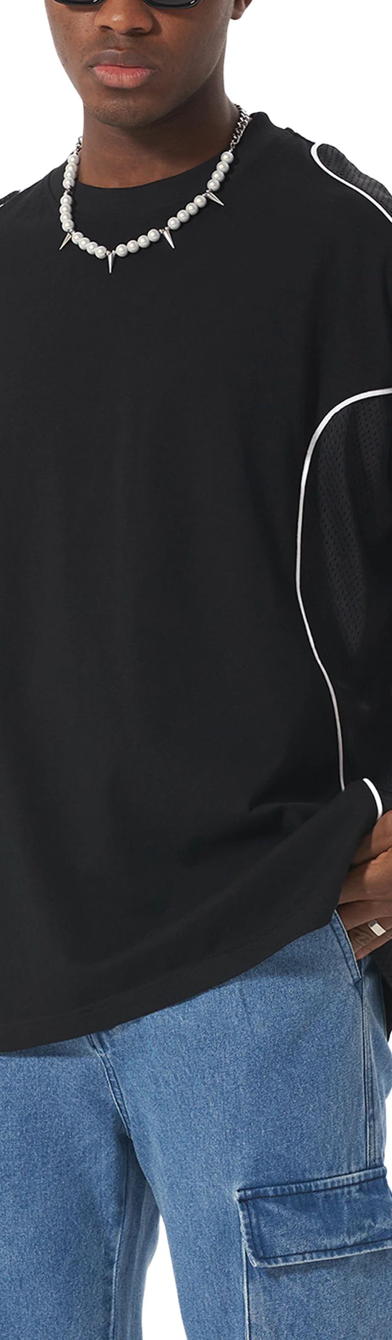 ŁATWOGANG drop 47 — T-shirt Contrast Piped Panel - ŁATWOGANG™ — widok 10 (10/14)