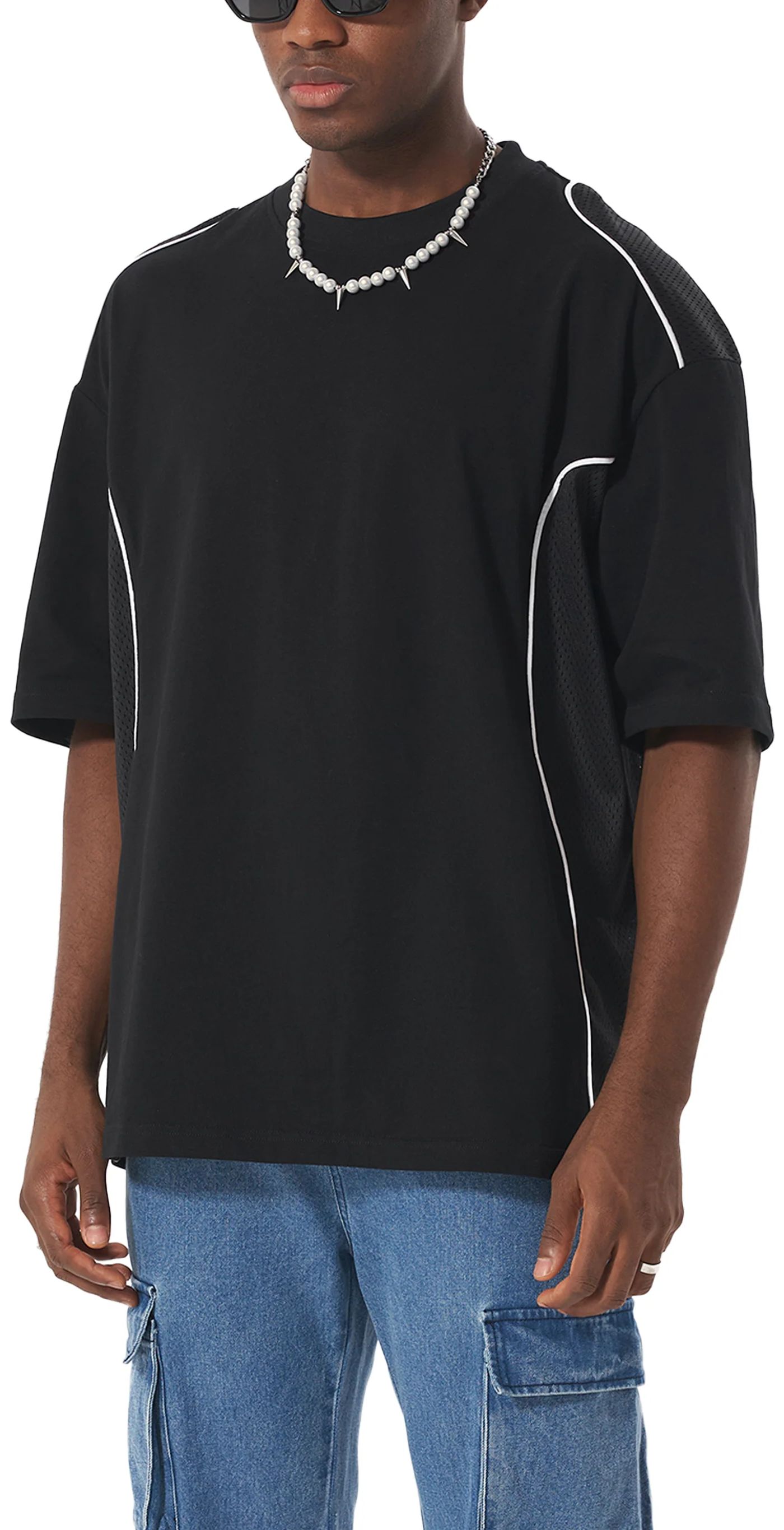 ŁATWOGANG drop 47 — T-shirt Contrast Piped Panel - ŁATWOGANG™ — widok 7 (7/14)