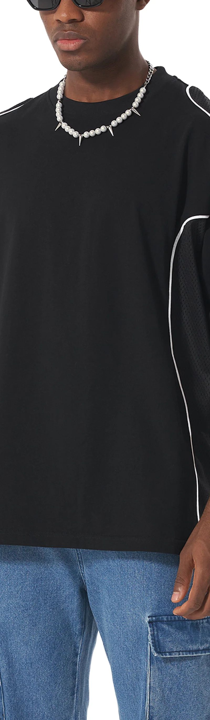 ŁATWOGANG drop 47 — T-shirt Contrast Piped Panel - ŁATWOGANG™ — widok 7 (7/14)