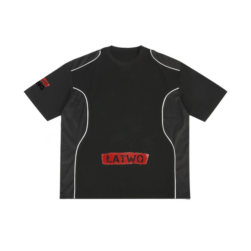 ŁATWOGANG drop 47 — T-shirt Contrast Piped Panel - ŁATWOGANG™ — tył (2/14)