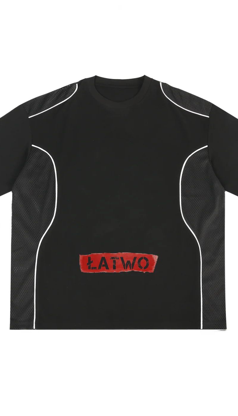 ŁATWOGANG drop 47 — T-shirt Contrast Piped Panel - ŁATWOGANG™ — tył (2/14)