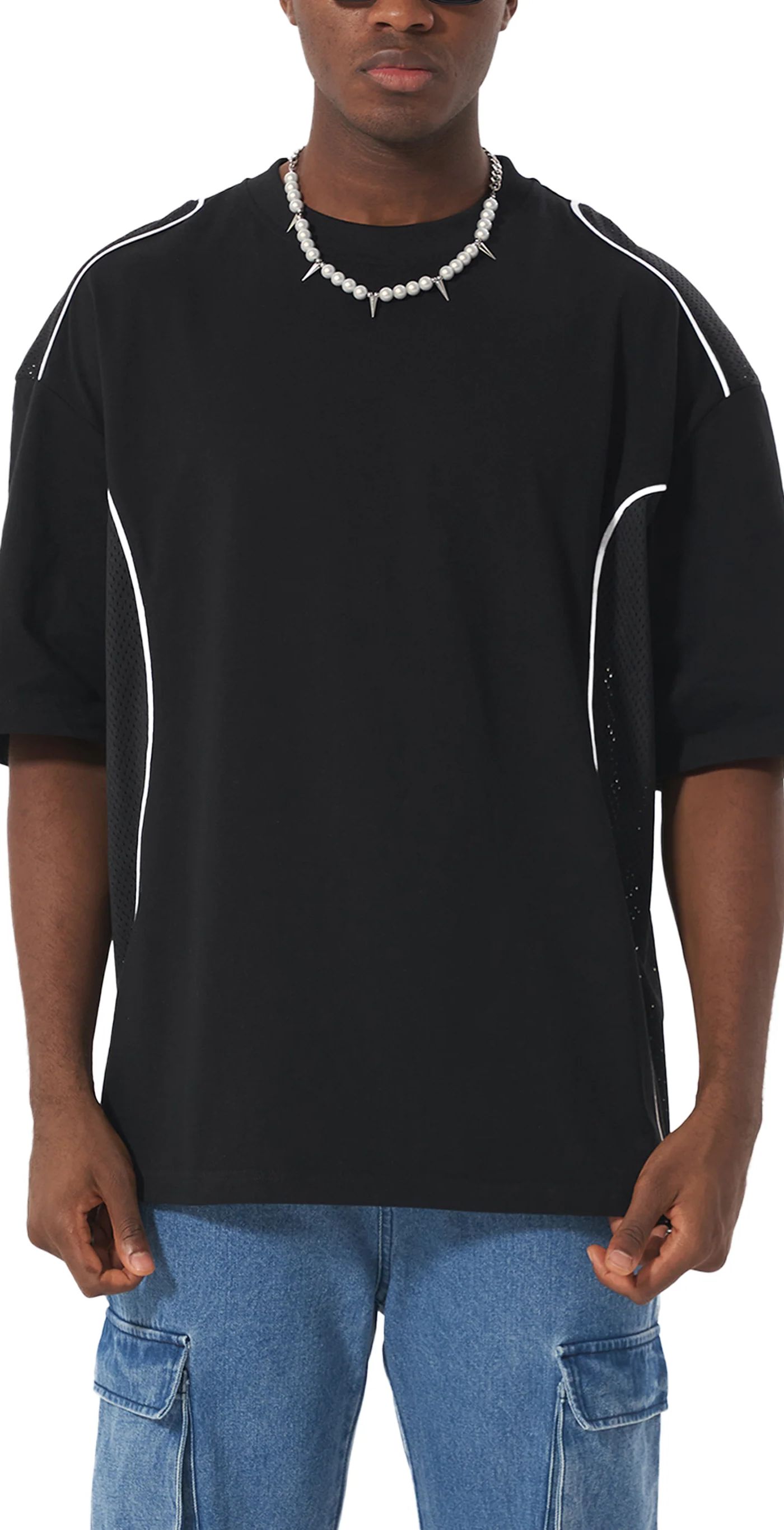 ŁATWOGANG drop 47 — T-shirt Contrast Piped Panel - ŁATWOGANG™ — widok 6 (6/14)