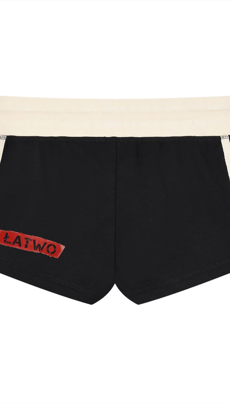 ŁATWOGANG drop 49 — Damskie szorty z kontrastowymi paskami - ŁATWOGANG™ — detal (3/17)