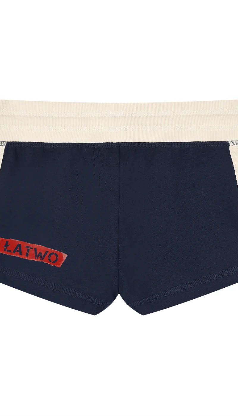 ŁATWOGANG drop 49 — Damskie szorty z kontrastowymi paskami - ŁATWOGANG™ — przód (1/17)