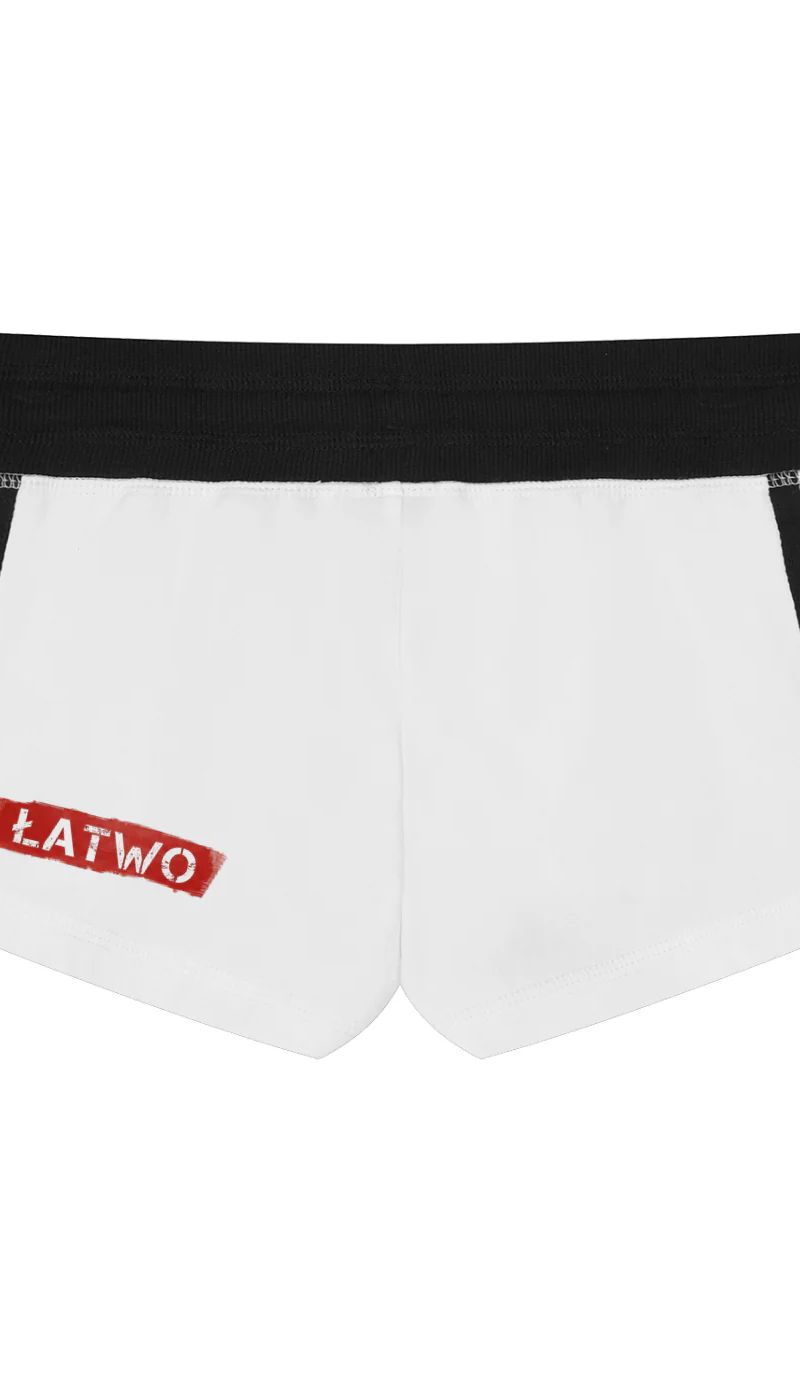 ŁATWOGANG drop 49 — Damskie szorty z kontrastowymi paskami - ŁATWOGANG™ — szczegół (5/17)